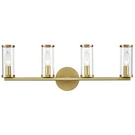 Image1 of Alora Revolve E12 25-in Clear Glass/Natural Brass Wall Vanity