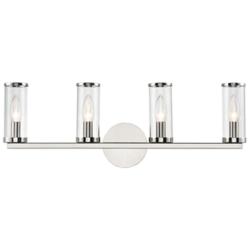 Alora Revolve E12 25-in Clear Glass/Polished Nickel Wall Vanity