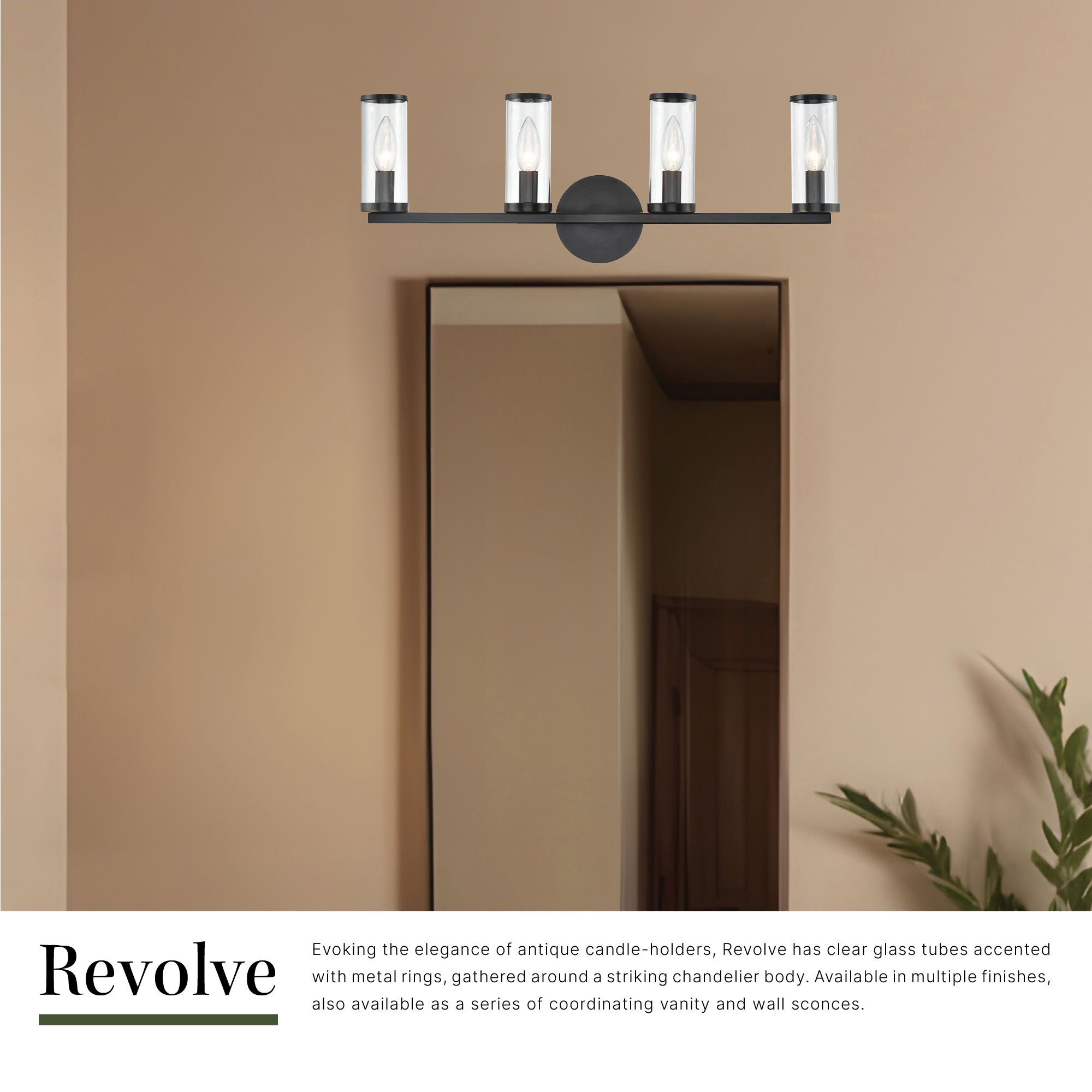 Image 2 Alora Revolve E12 25-in Clear Glass/Polished Nickel Wall Vanity more views