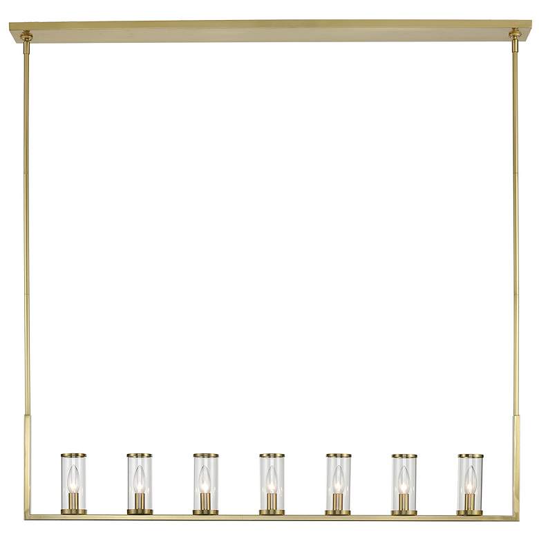 Image 1 Alora Revolve E12 47-in Clear Glass/Natural Brass Linear Pendant