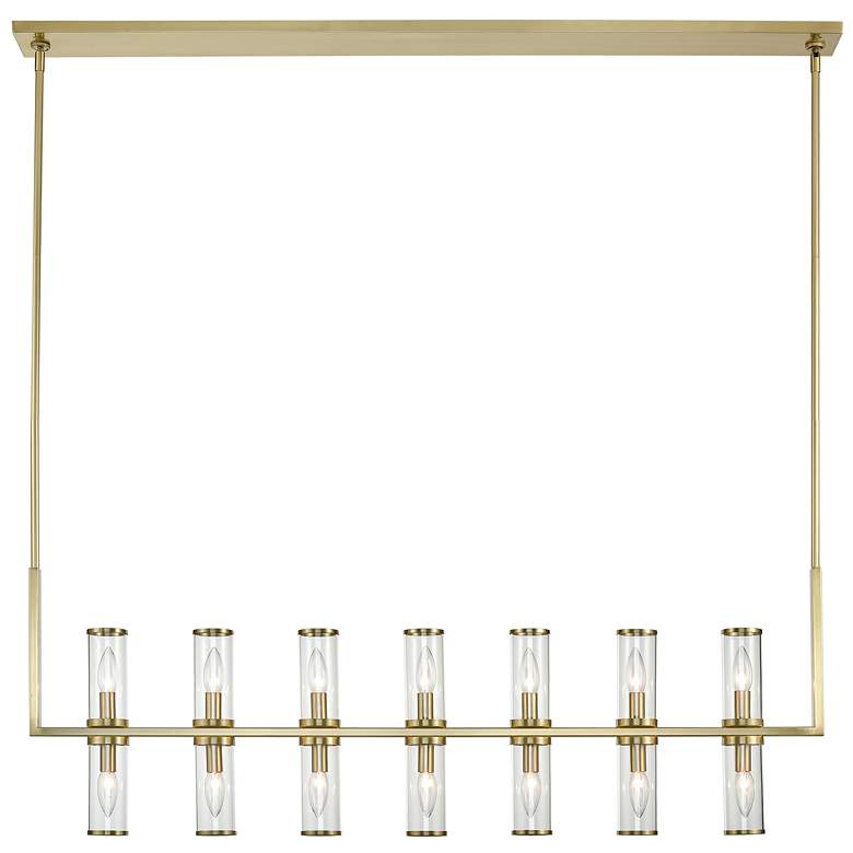 Image 1 Alora Revolve E12 47-in Clear Glass/Natural Brass Linear Pendant