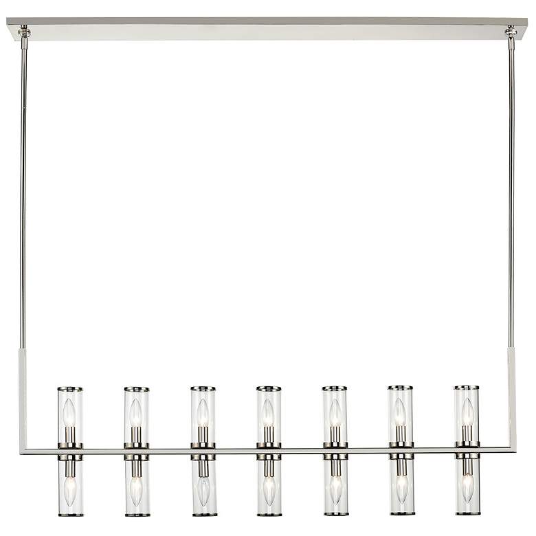 Image 1 Alora Revolve E12 47-in Clear Glass/Polished Nickel Linear Pendant