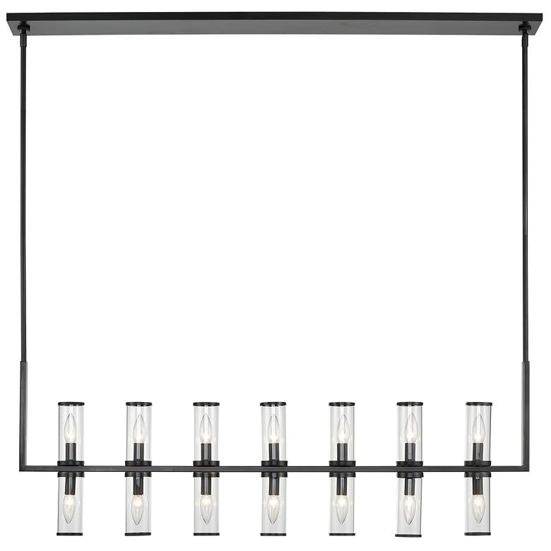 Image 1 Alora Revolve E12 47-in Clear Glass/Urban Bronze Linear Pendant