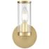 Alora Revolve E12 8-in Clear Glass/Natural Brass Wall Vanity