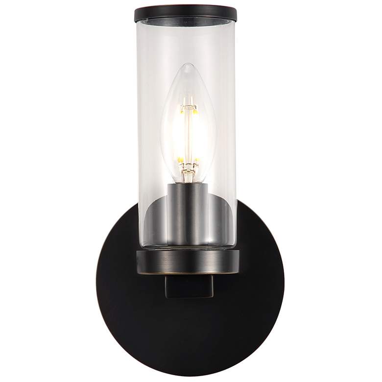 Image 1 Alora Revolve E12 8-in Clear Glass/Urban Bronze Wall Vanity
