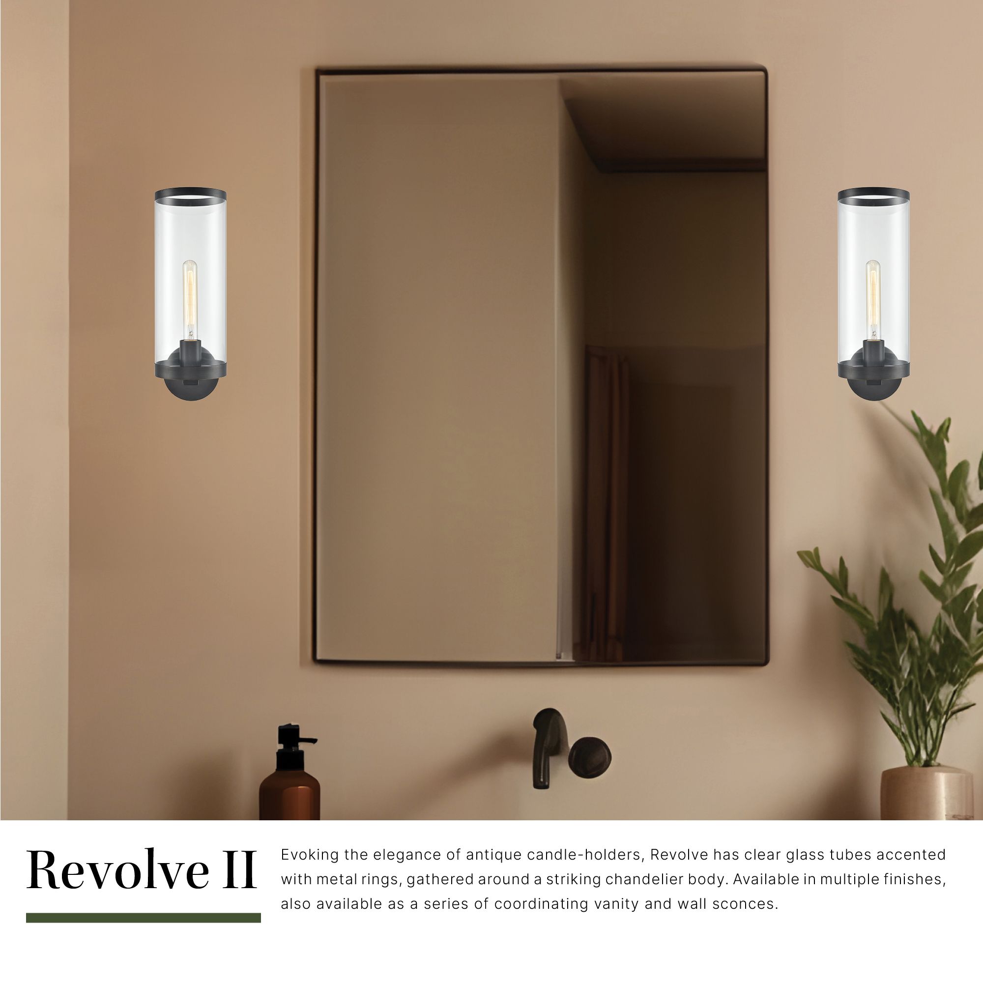 Image 3 Alora Revolve Ii E26 16-in Clear Glass/Urban Bronze Wall Vanity more views