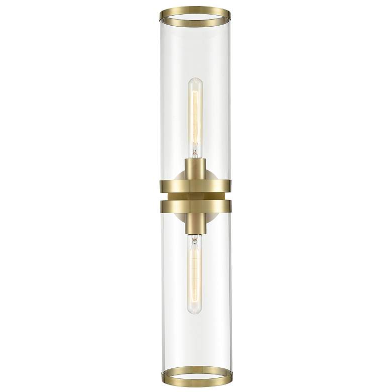 Image 1 Alora Revolve Ii E26 28-in Clear Glass/Natural Brass Wall Vanity