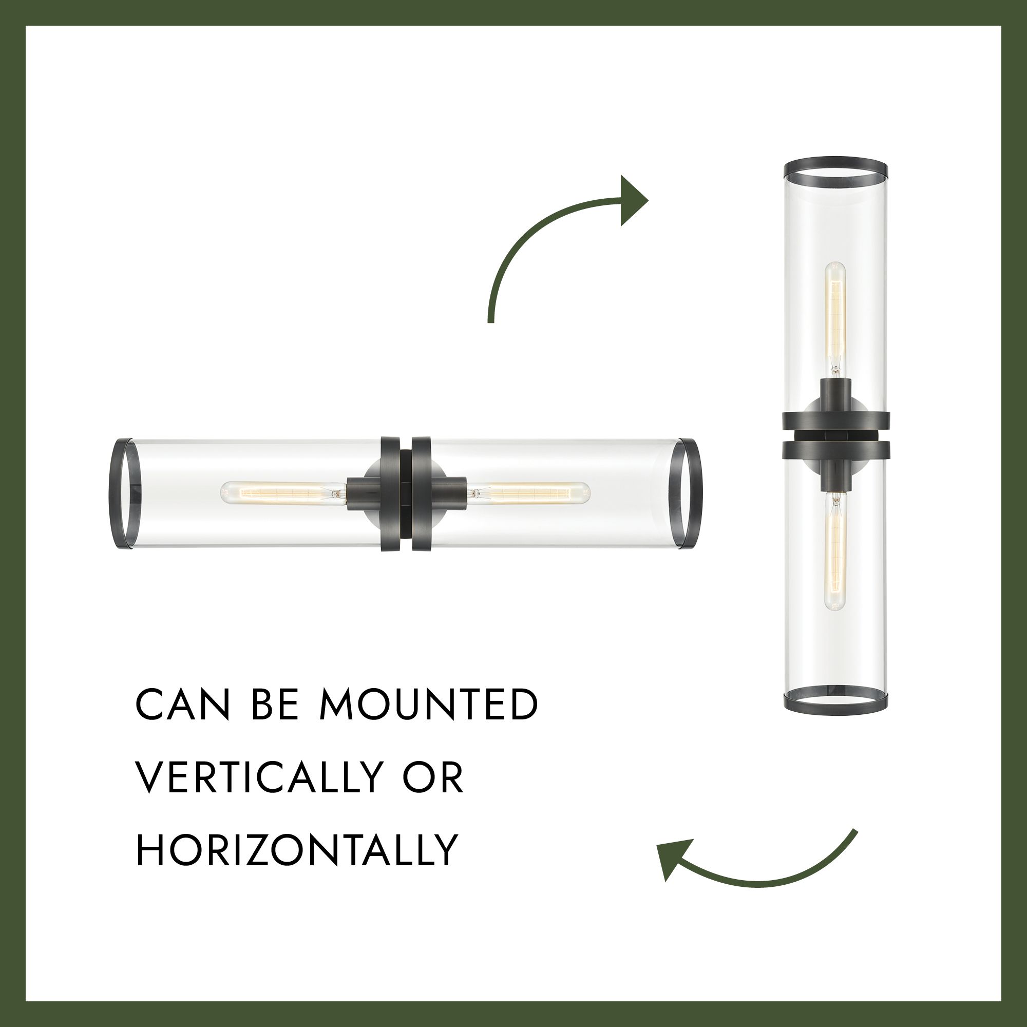 Alora Revolve Ii E26 28-in Clear Glass/Urban Bronze Wall Vanity