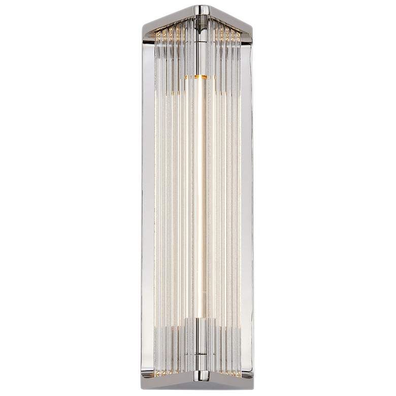 Image 1 Alora Sabre LED 12-in Polished Nickel/Ribbed Glass Wall Vanity