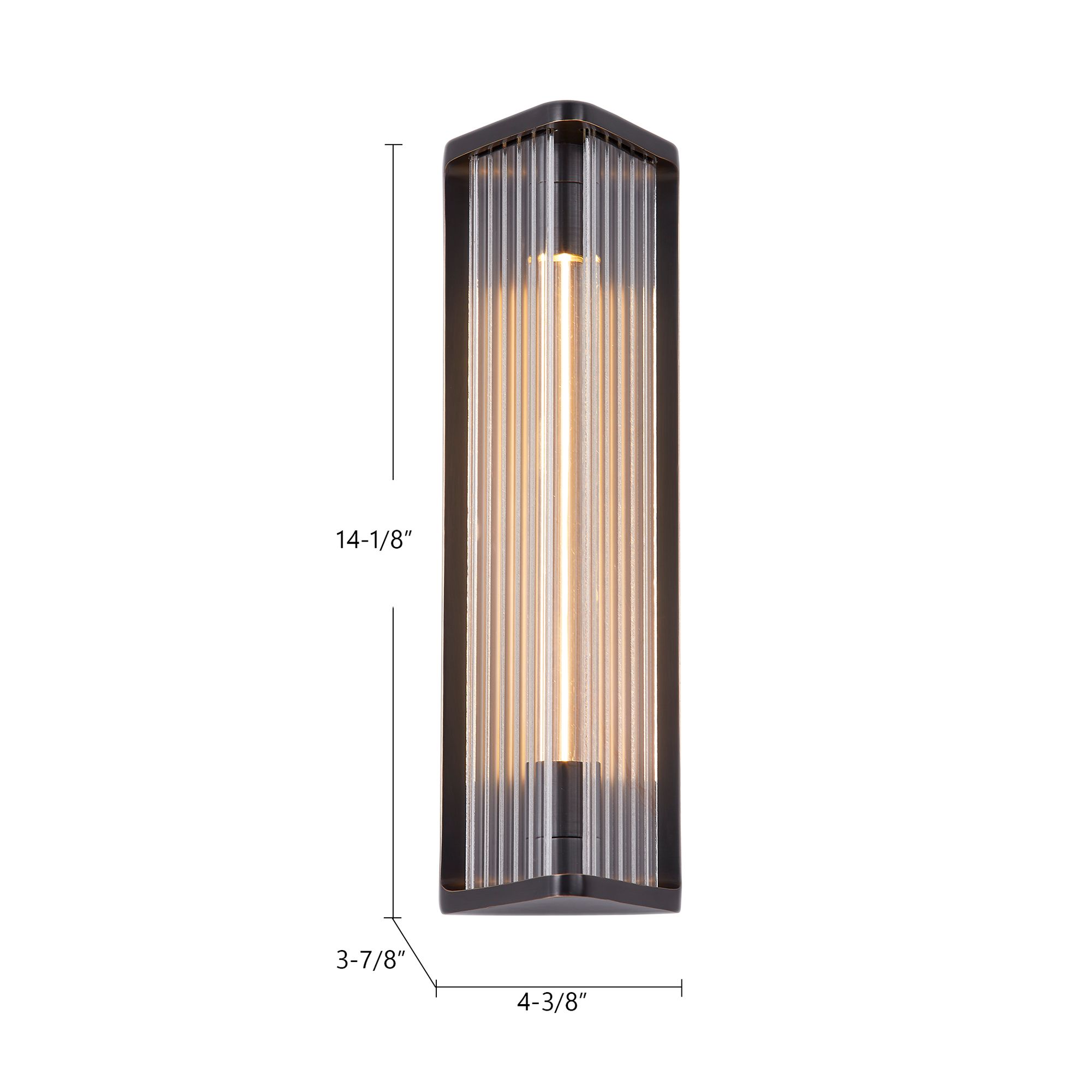 Alora Sabre LED 12-in Ribbed Glass/Vintage Brass Wall Vanity
