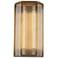 Alora Sabre LED 16-in Ribbed Glass/Vintage Brass Wall Vanity