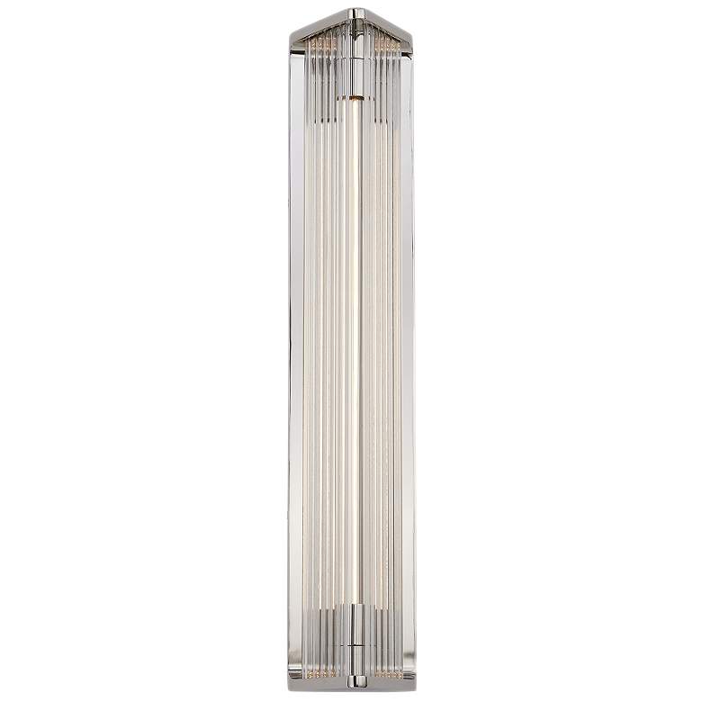Image 1 Alora Sabre LED 23-in Polished Nickel/Ribbed Glass Wall Vanity