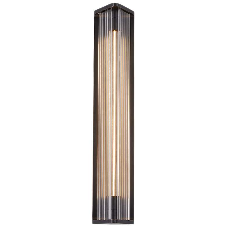 Image 1 Alora Sabre LED 23-in Ribbed Glass/Urban Bronze Wall Vanity