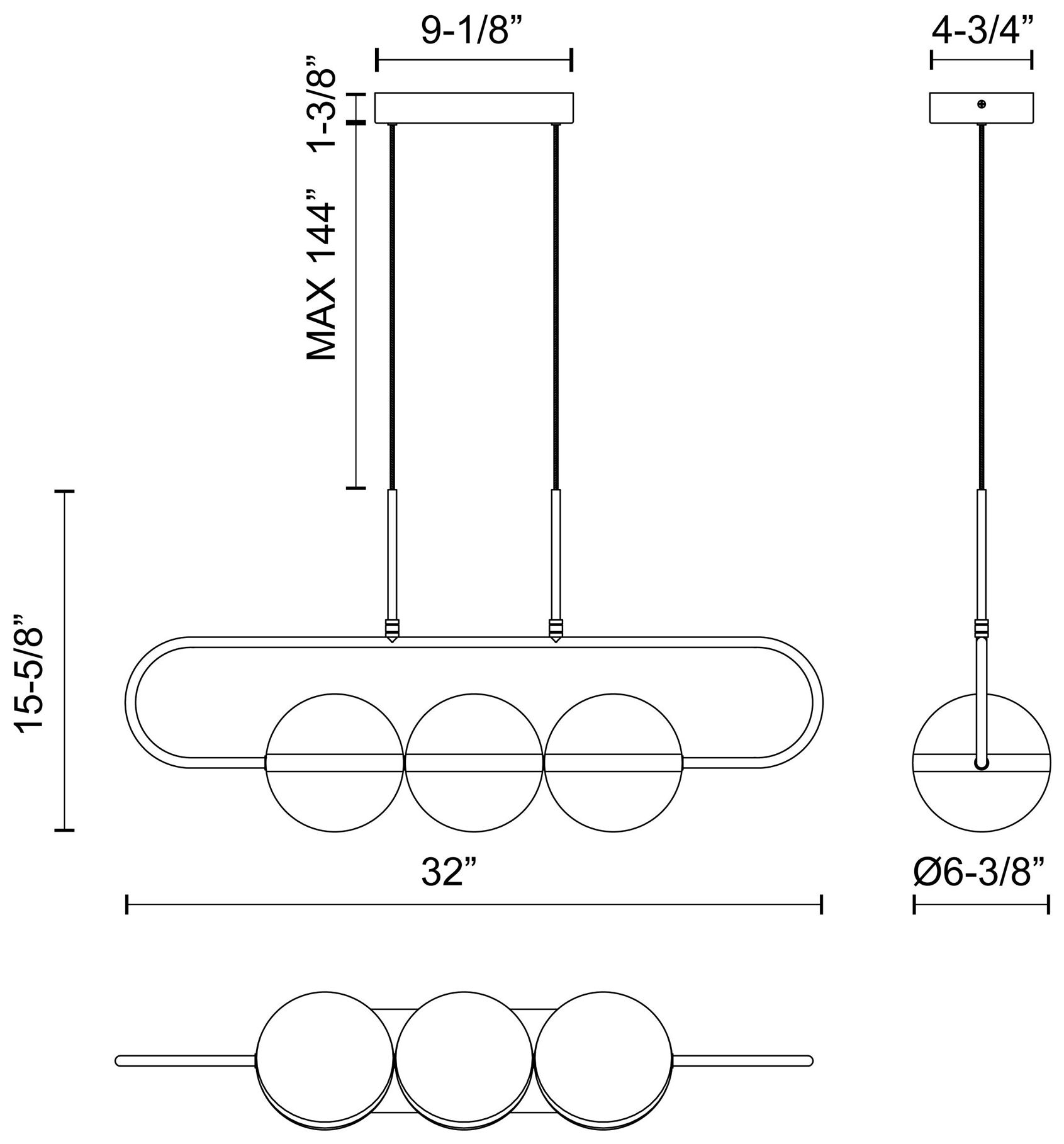 Image 3 Alora Tagliato LED 32-in Matte Black/Brushed Gold Linear Pendant more views
