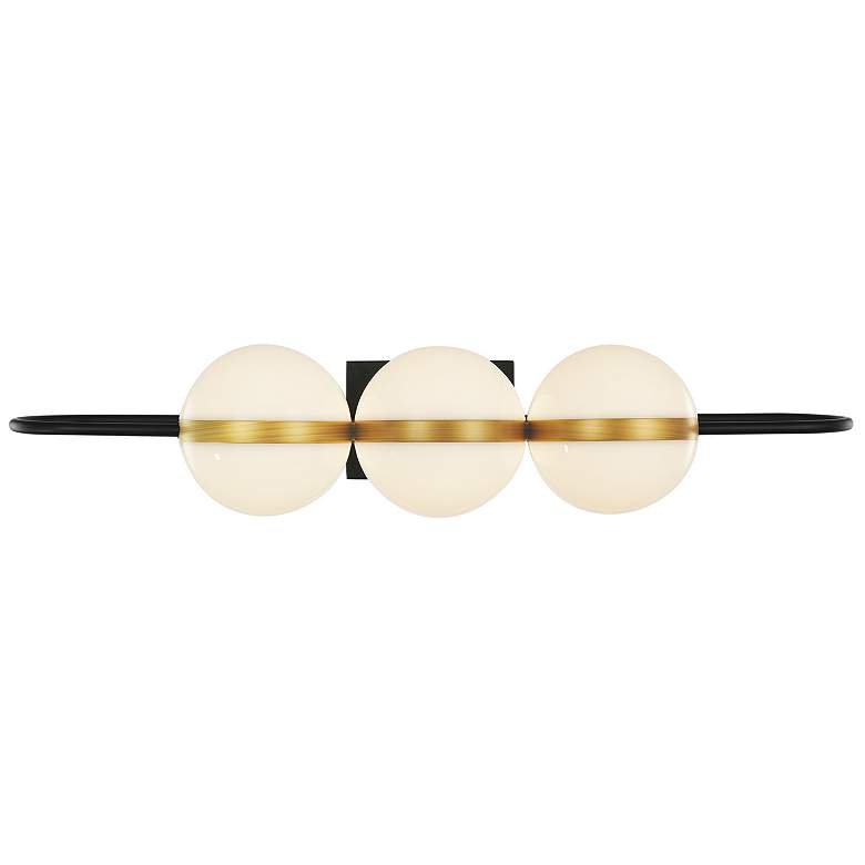 Image 1 Alora Tagliato LED 32-in Matte Black/Brushed Gold Wall Vanity