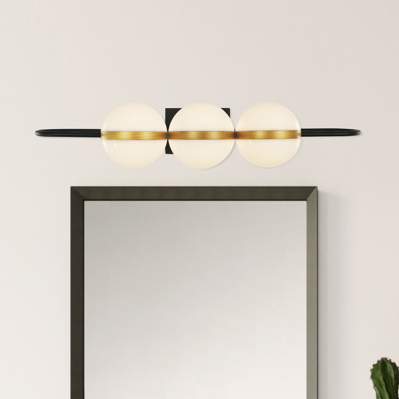 Alora Tagliato LED 32-in Matte Black/Brushed Gold Wall Vanity