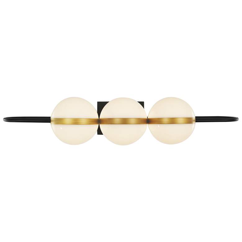 Image 1 Alora Tagliato LED 32-in Matte Black/Brushed Gold Wall Vanity