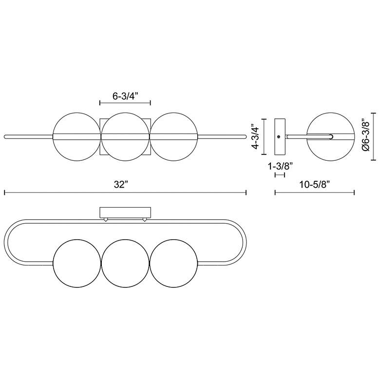 Image 3 Alora Tagliato LED 32-in Matte Black/Brushed Gold Wall Vanity more views