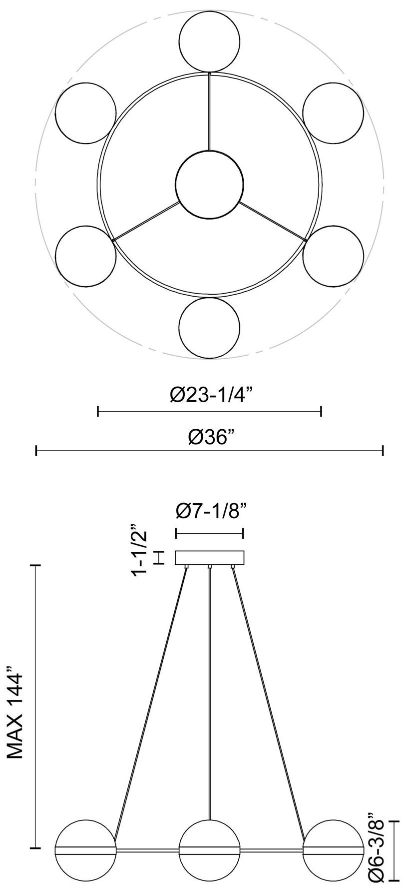 Image 2 Alora Tagliato LED 36-in Matte Black/Brushed Gold LED Chandeliers more views