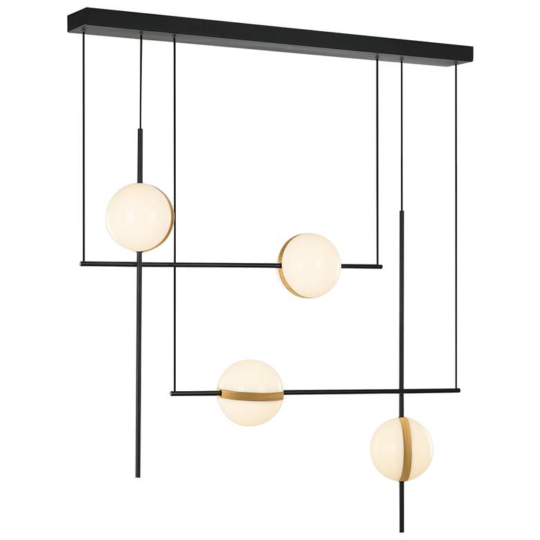 Image 1 Alora Tagliato LED 40-in Matte Black/Brushed Gold Linear Pendant