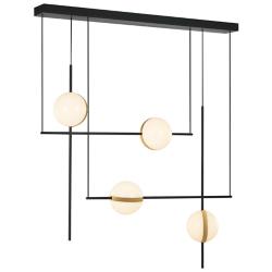 Alora Tagliato LED 40-in Matte Black/Brushed Gold Linear Pendant