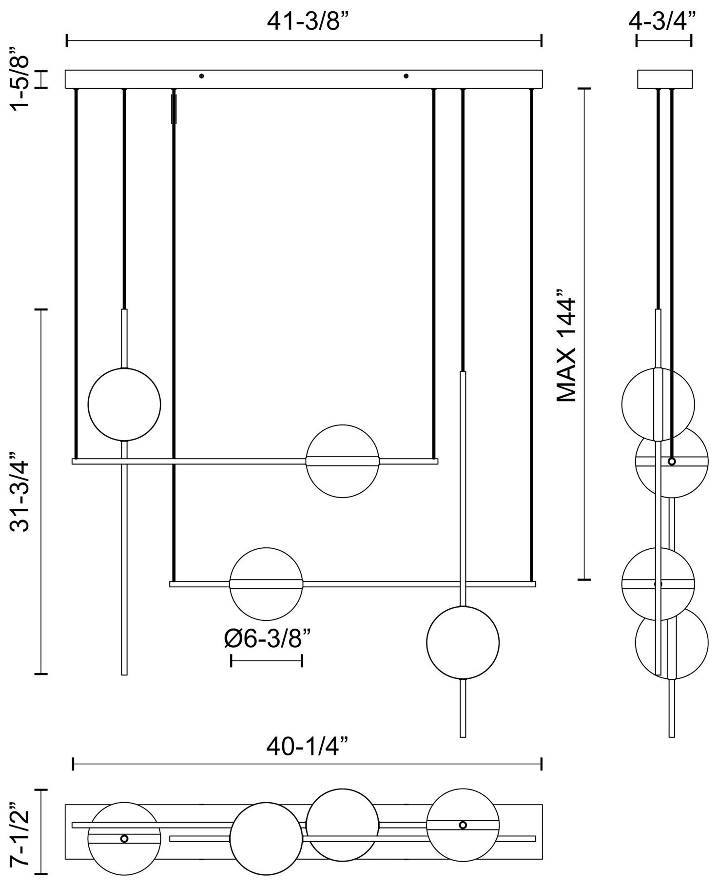 Image 3 Alora Tagliato LED 40-in Matte Black/Brushed Gold Linear Pendant more views