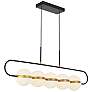 Alora Tagliato LED 5 Head Matte Black/Brushed Gold Linear Pendant