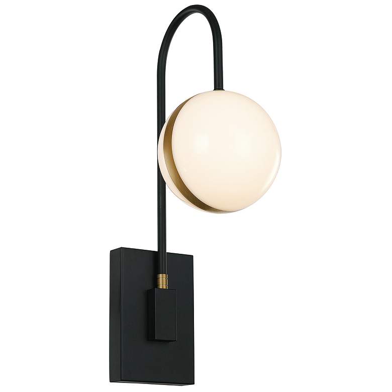 Image 1 Alora Tagliato LED 6-in Matte Black/Brushed Gold Wall Vanity