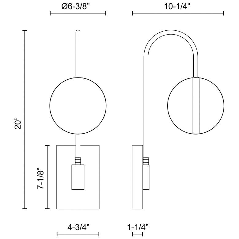 Image 2 Alora Tagliato LED 6-in Matte Black/Brushed Gold Wall Vanity more views