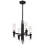 Alora Torres E12 18-in Clear Ribbed Glass/Matte Black Chandelier