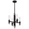 Alora Torres E12 18-in Clear Ribbed Glass/Matte Black Chandelier
