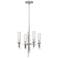 Alora Torres E12 18-in Polished Nickel/Ribbed Glass Chandelier