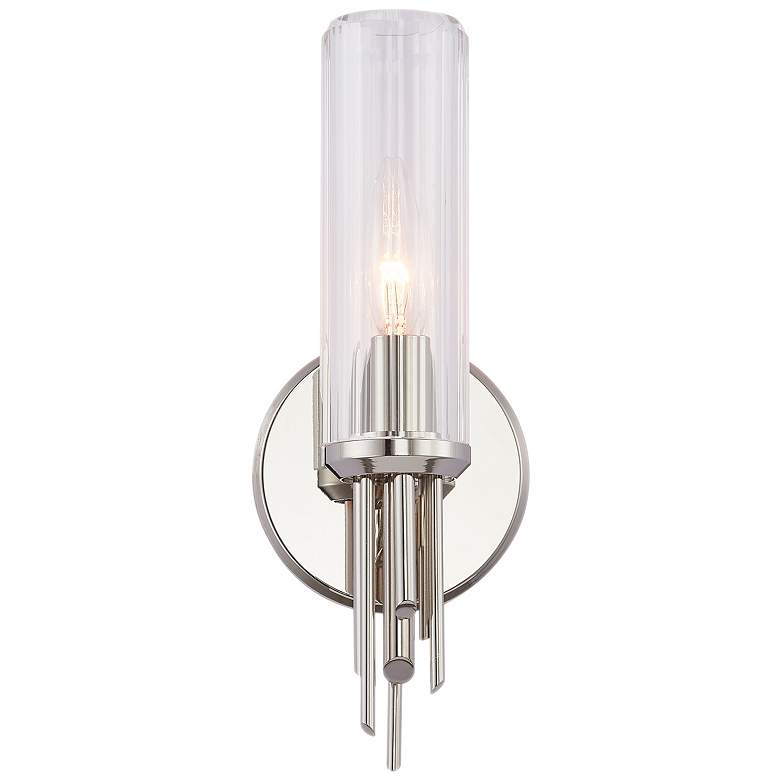 Image 1 Alora Torres E12 3-in Polished Nickel/Ribbed Glass Wall Vanity