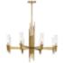 Alora Torres E12 36-in Ribbed Glass/Vintage Brass Chandelier