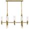 Alora Torres E12 38-in Ribbed Glass/Vintage Brass Linear Pendant