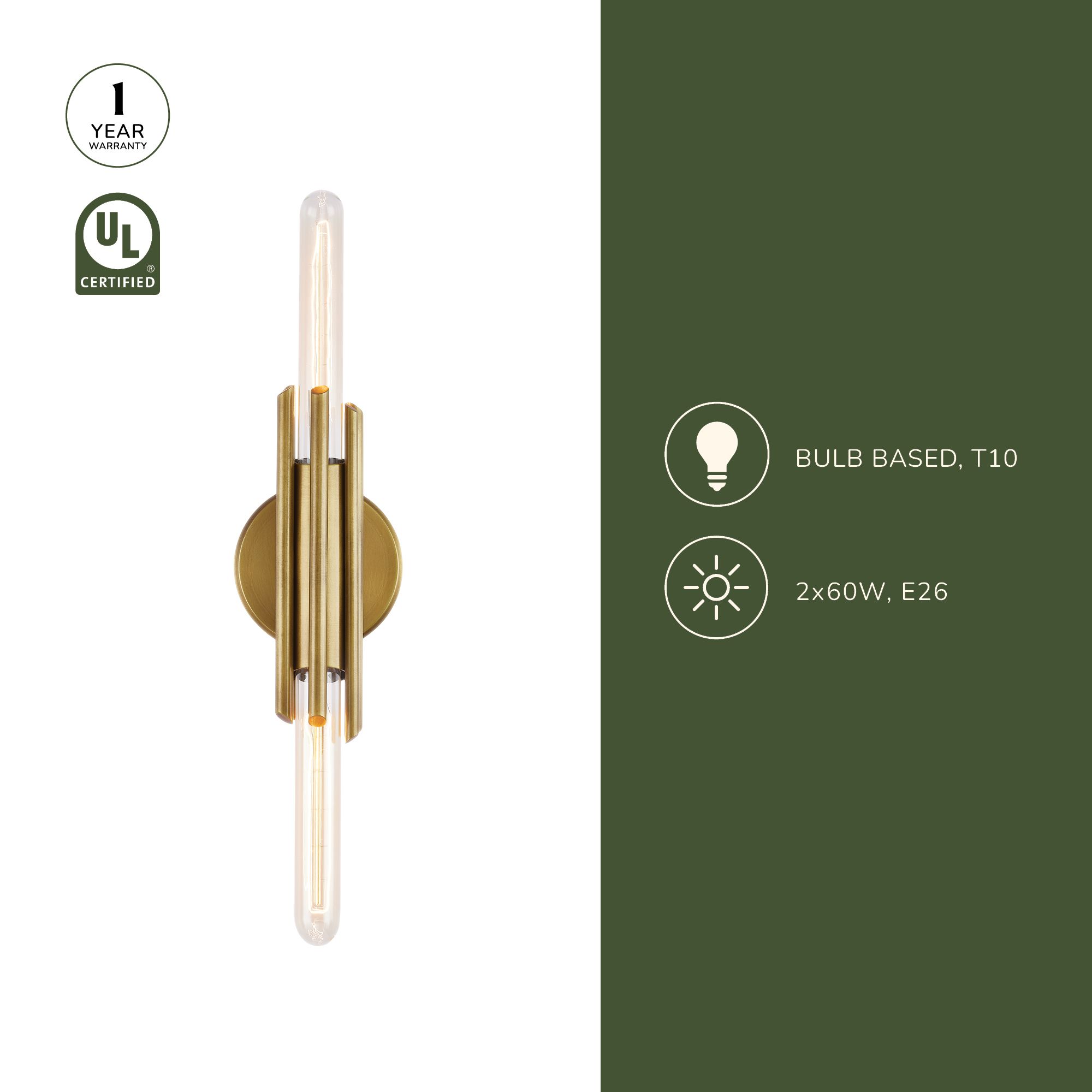 Image 3 Alora Torres E26 11-in Polished Nickel Wall Vanity more views