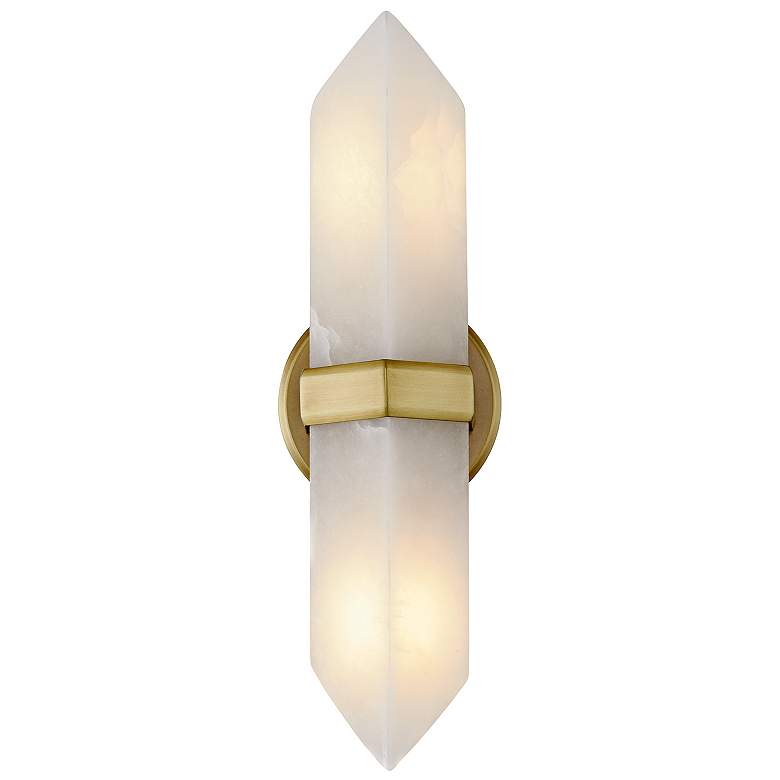 Image 1 Alora Valencia E26 15-in Vintage Brass/Alabaster Wall Vanity