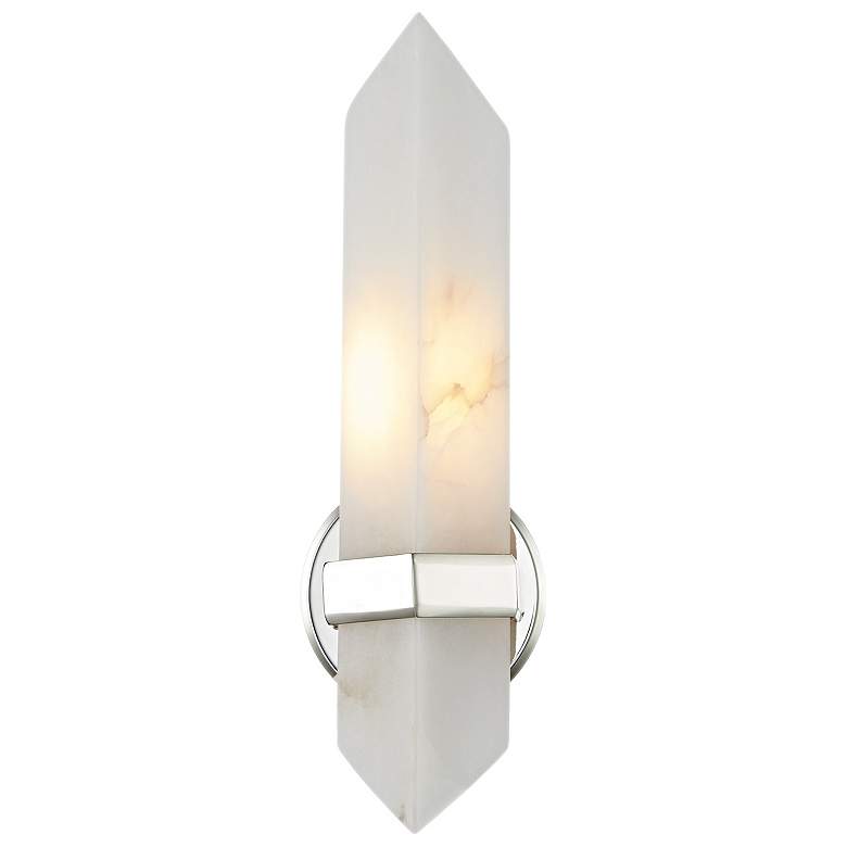 Image 1 Alora Valencia E26 5-in Polished Nickel/Alabaster Wall Vanity