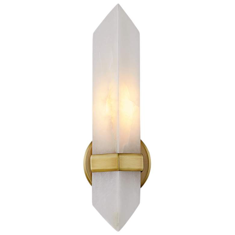 Image 1 Alora Valencia E26 5-in Vintage Brass/Alabaster Wall Vanity