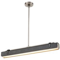 Alora Valise LED 31-in Aged Nickel/Tuxedo Leather Pendant
