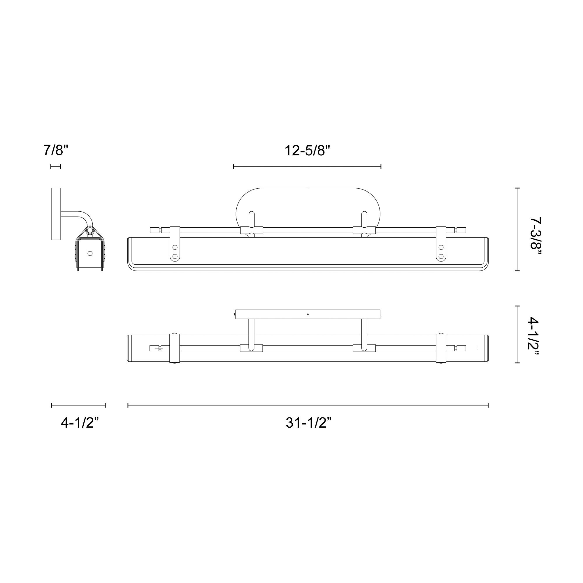 Image 6 Alora Valise LED 32-in Vintage Brass/Cognac Leather Wall Vanity more views