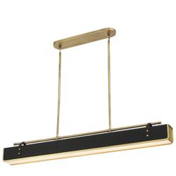 Alora Valise LED 60-in Vintage Brass/Tuxedo Leather Pendant