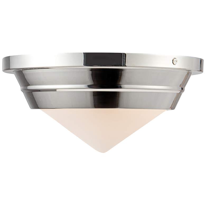 Image 1 Alora Willard E12 10-in Polished Nickel/Opal Matte Glass Flush Mount