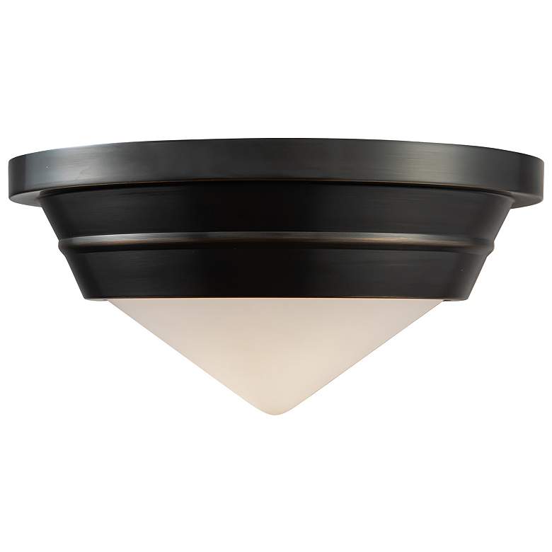 Image 1 Alora Willard E12 10-in Urban Bronze/Opal Matte Glass Flush Mount