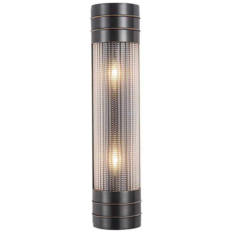 Image 1 Alora Willard E12 18-in Urban Bronze/Prismatic Glass Wall Vanity