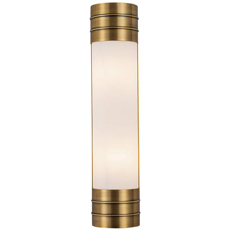 Image 1 Alora Willard E12 18-in Vintage Brass/Opal Matte Glass Wall Vanity