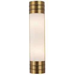 Alora Willard E12 18-in Vintage Brass/Opal Matte Glass Wall Vanity