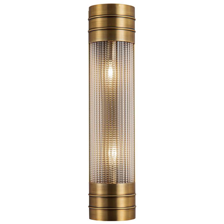 Image 1 Alora Willard E12 18-in Vintage Brass/Prismatic Glass Wall Vanity