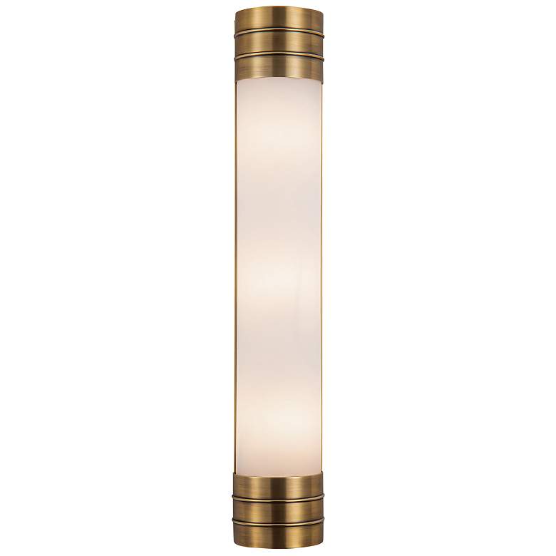 Image 1 Alora Willard E12 24-in Vintage Brass/Opal Matte Glass Wall Vanity