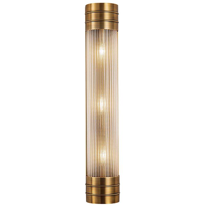 Image 1 Alora Willard E12 24-in Vintage Brass/Prismatic Glass Wall Vanity